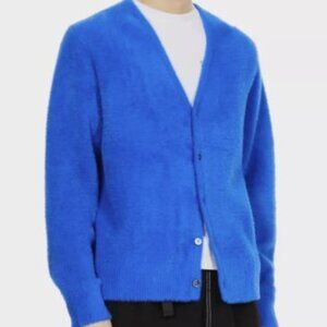 Stussy Shaggy Knitted Cardigan Blue M
